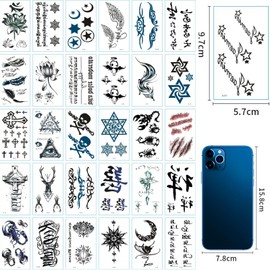 Tatuajes Temporales para Dibujos Animados Tatuaje Falso Pegatinas,30 Hojas,Pegatina Femenina Duradera,Resistente Al Agua,NiñOs Fiesta de CumpleañOs Regalo Bolsas Relleno,para Mujeres O NiñAs (yellew U) (color D)