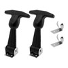 2 Pcs Elastic Stainless Steel Rubber Hood Catch Flexible T-Handle