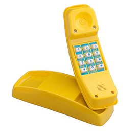 WICKEY Telephone Play Phone Children's Phone Dummy Phone Yellow 21 x 7 x 10 cm