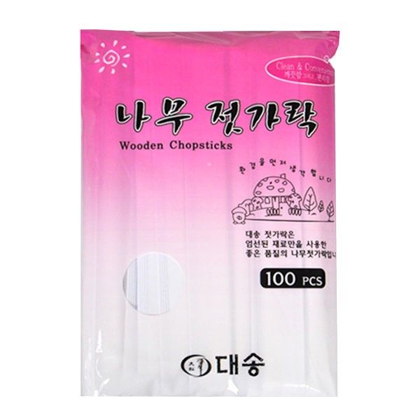 Daesong wooden chopsticks 100P/disposable chopsticks / 대송 나무젓가락 100P/일회용젓가락