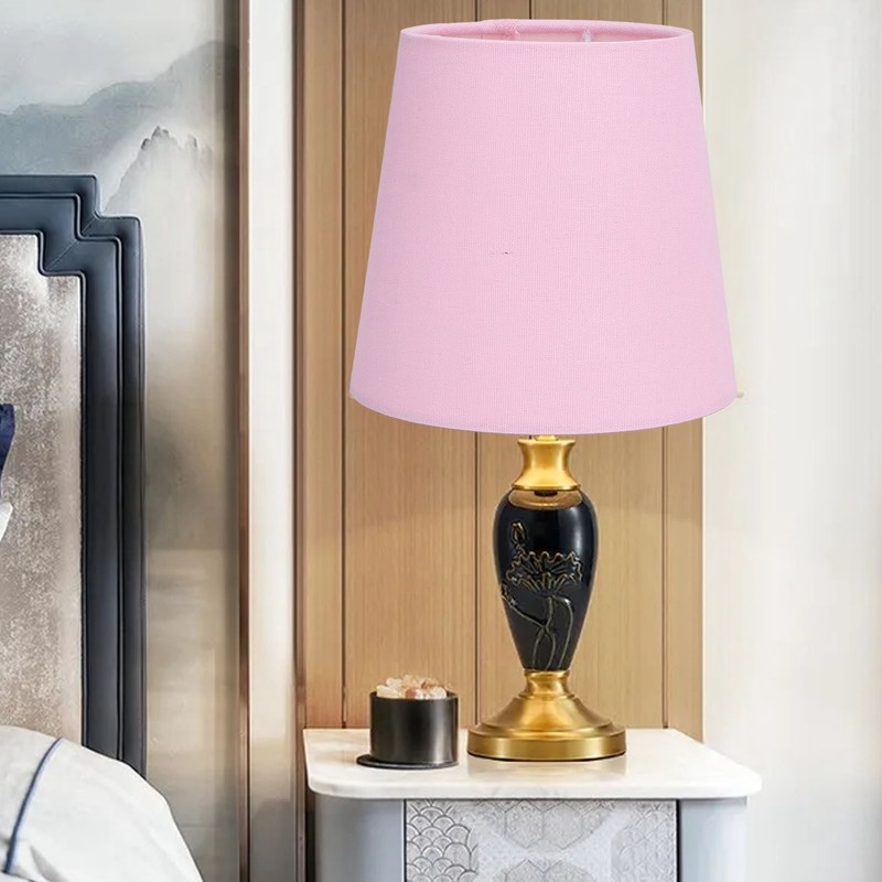 3PCS E14 Lampshade Fabric Ceiling Lamp Shade Exquisite Pink Wall