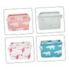 LABRIMP Flamingo Fabric Storage Bins with Handles Foldable Organizer for