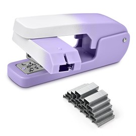 Valtiner Swing-Arm Swivel Stapler, 360 Degree Rotate Desk Stapler with 1000 Staples, 20 Sheets Capacity, Jam Free, Booklet Staplers for School Office Home Supplies (Purple)