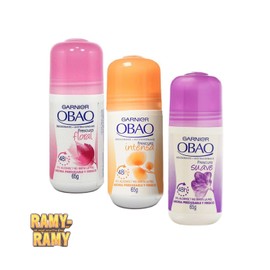 OBAO 3 Desodorante SUAVE , INTENSA Y FLORAL  Tentacion Roll On Antiperspirant 65g .
