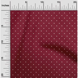 oneOone Viscose Chiffon Maroon Fabric Dot Quilting Supplies Print Sewing Fabric by The Yard 42 Inch Wide