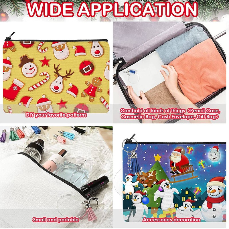 Sublimation Cosmetic Bag Blanks Set DIY Thermal Transfer Blank Cosmetic