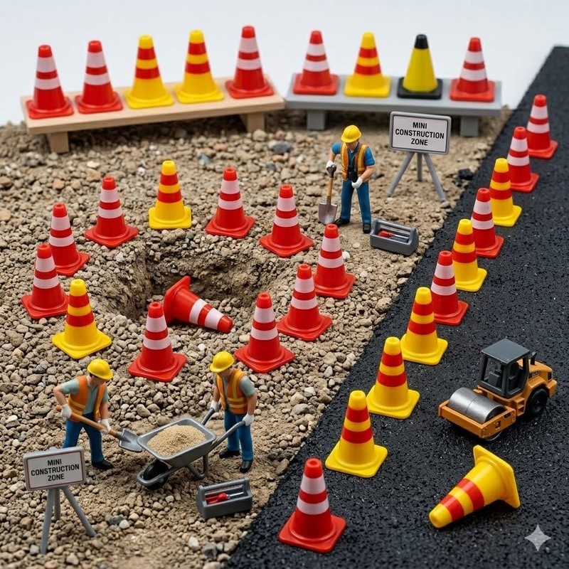 30pcs Mini Traffic Cones – Small Traffic Cones Plastic Mini