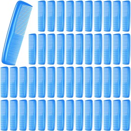 Didaey 50 Pcs Pocket Combs for Men 5 Inch Cutting Comb with Wide and Fine Teeth Plastic Professional Barber Haircut Comb Small Anti Static Combs for Women Grooming Accessories for Beard (Blue)