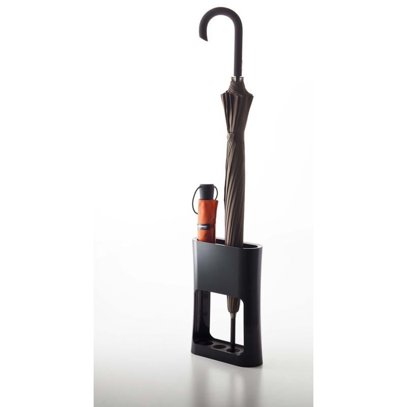 山崎実業(Yamazaki) かさたて オーバル ブラック 約W20.8×D7.6×H28cm 傘立て スリム 折り畳み傘 収納 6980