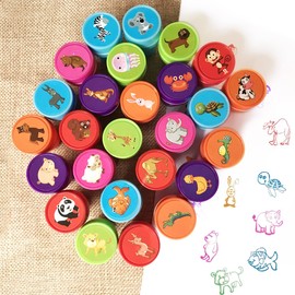 Animals Stempel Set für Kinder, Bestele 26 Stück Gummi-Tinte waschbar Stampers Seal für Kinder Party Favor, Geburtstagsgeschenk, Lernen Requisiten