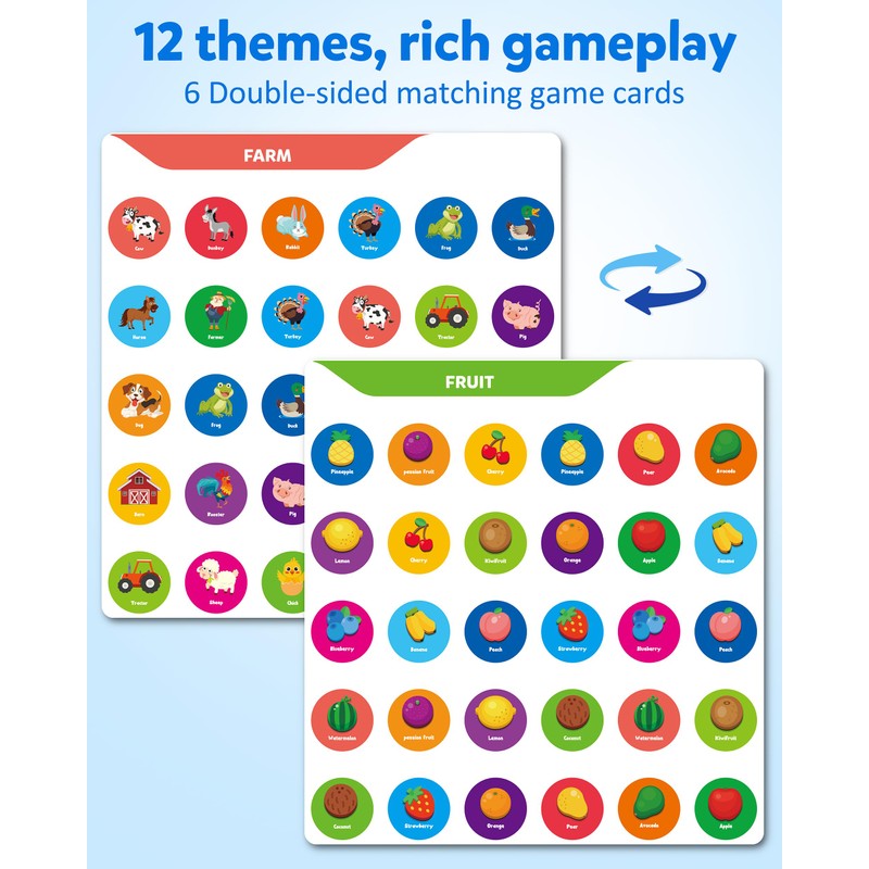 Coogam Memory Matching Game, Wooden Board Travel Toy with Memory