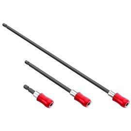 Saipor 3pcs Drill Bit Extension Set 2.4/6/12inch Length Quick Release 1/4” Hex Shank Magnetic Screwdriver Drill Bits Holder Bar Chuck Adapter Screw Driver Drill Bit Extender