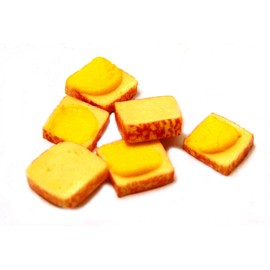 Tumdee Miniatures Dolls House Miniature Set of 6 Buttered Bread Slices Miniature Accessory