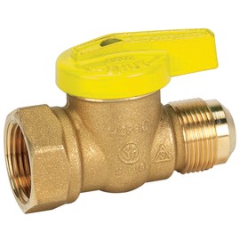 Homewerks VGV1LHR3B Premium Gas Ball Valve, Female Thread x Flare, Brass, FIP x 1/2-Inch FL, 0.5-Inch 0.5-Inch