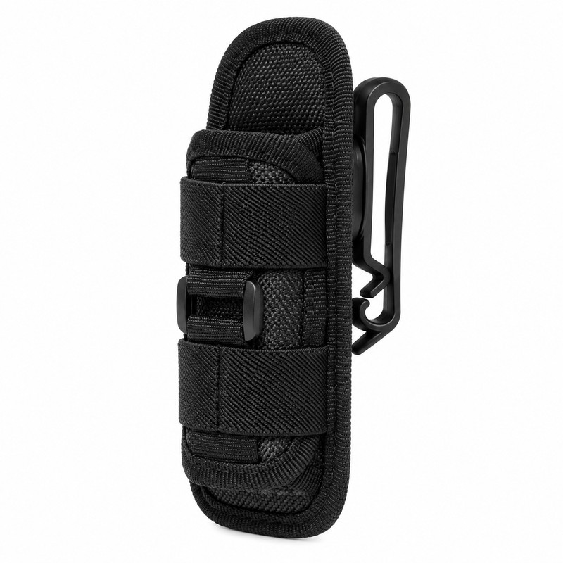 Flashlight Belt Holster for Hands-Free Carry – 360° Rotating Clip