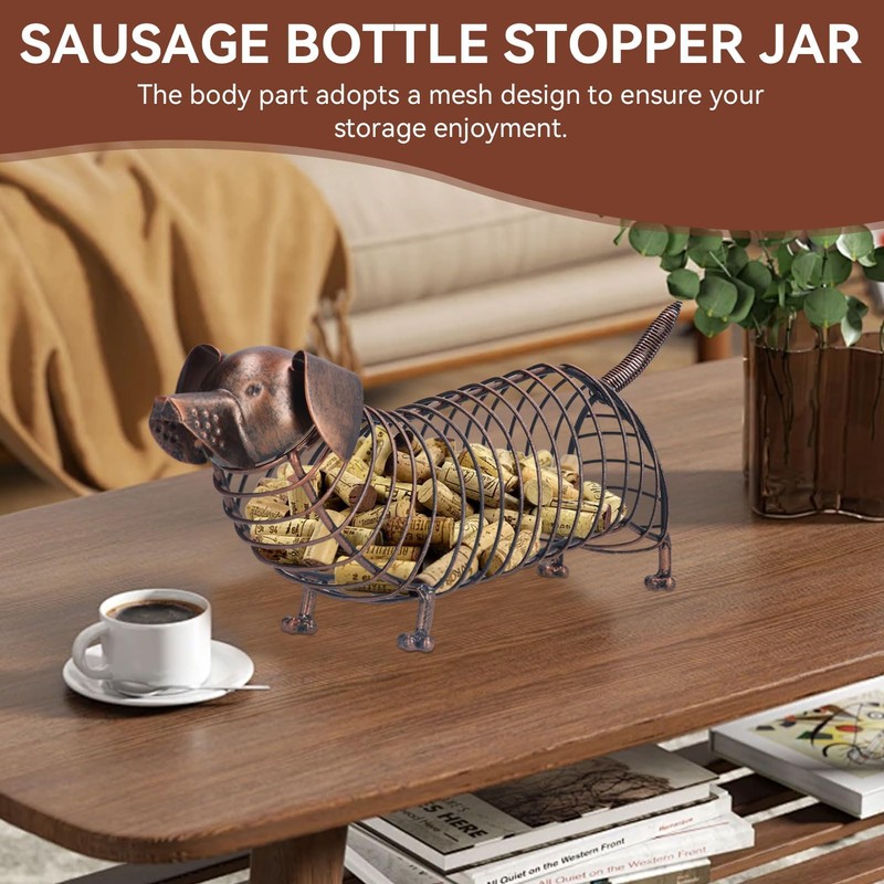 Cyrank Metal Wine Cork Holder, Dachshund Shape Cute Dog Cork