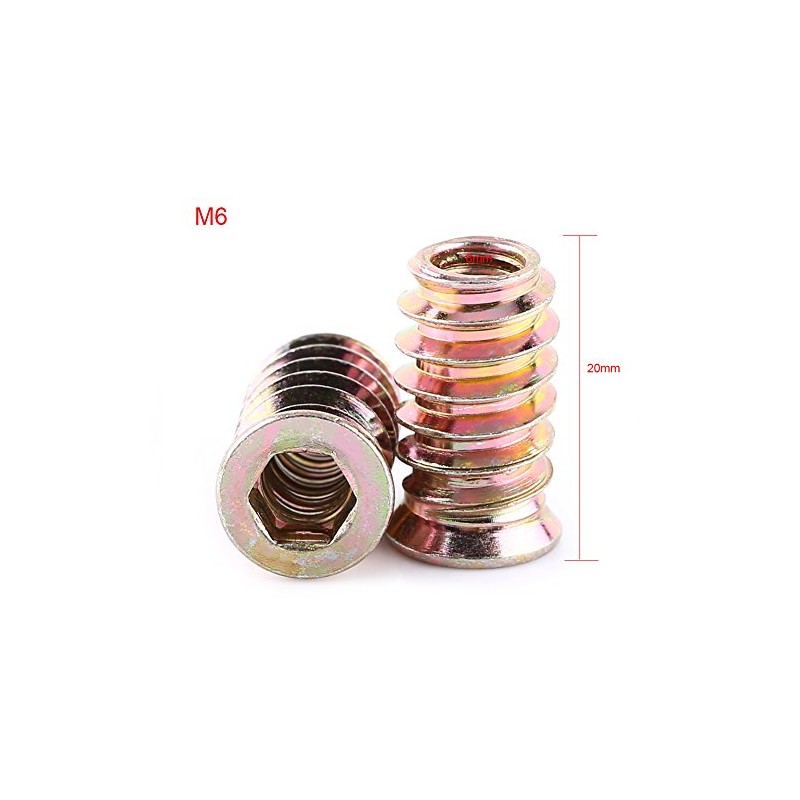 Galvanised Carbon Steel Furniture Hex Drive Nut, Wood Insertion Nuts,