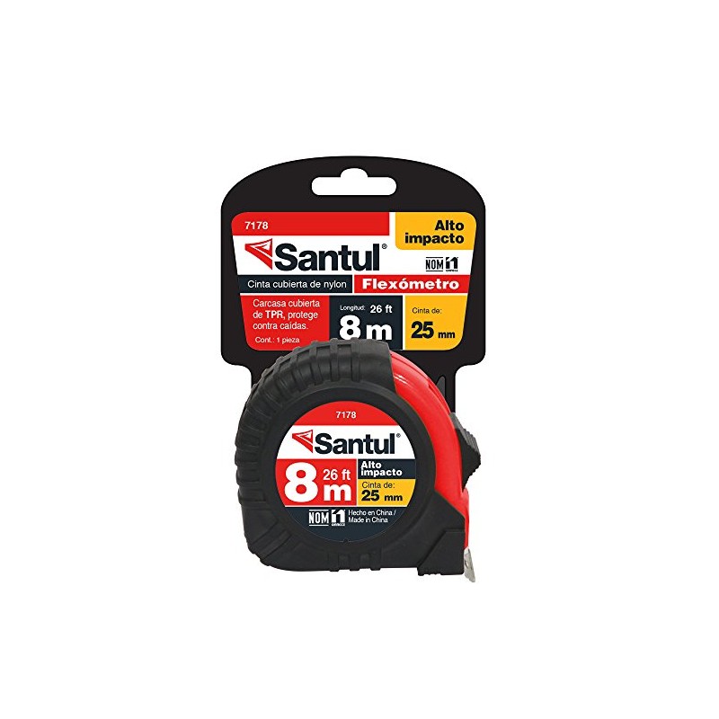 Santul 7178 Flexómetro 8 m, Contra Impacto