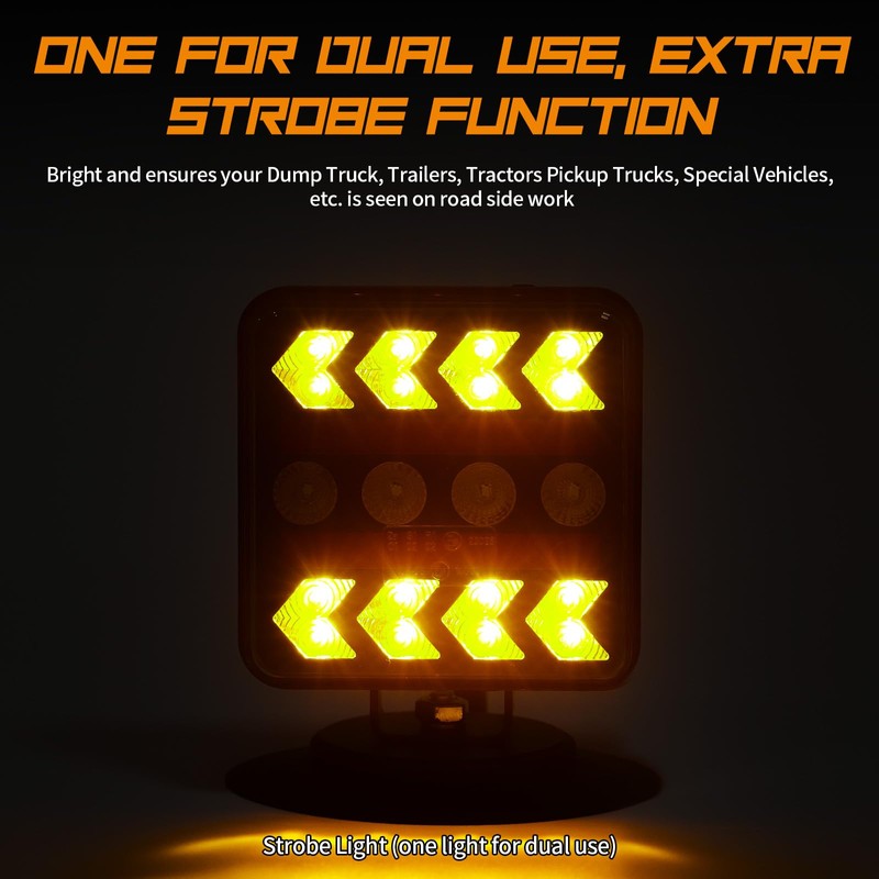 Wireless Magnetic Trailer Lights Upgraded 2.4GHz Transmission with Strobe Mode