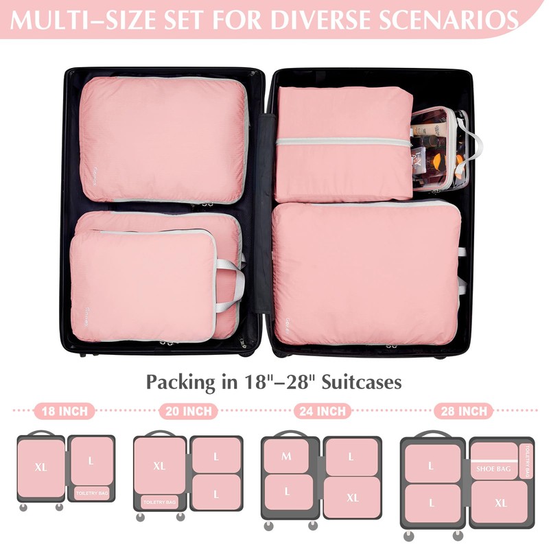 Gonex Compression Packing Cubes Set of 4, Gonex Clothes Bags,