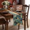 LRartdeco Table Runner Green Table Runner Washable Antique Rustic Wood