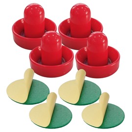 Mini Air Hockey Pushers & Paddles (75mm / 2.95") – Set of 4 + 4 Extra Felt Pads | Durable Lightweight Design | Perfect Replacement for Kids Air Hockey Tables
