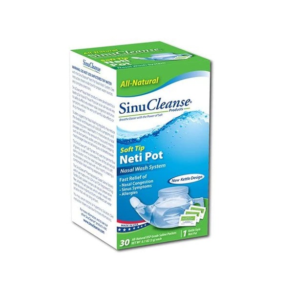 SinuCleanse Neti Pot and 30 All Natural Saline Solution Packets