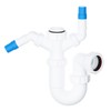 SPARES2GO 40mm Sink Trap Double Nozzle Washing Machine Dishwasher 75mm