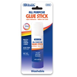 BAZIC Premium Jumbo Glue Stick 36g/1.27 Oz, Multi-Purpose Acid Free, Glue Sticks, for Photos Paper Kids Art Craft at School Home Office, 1-Pack