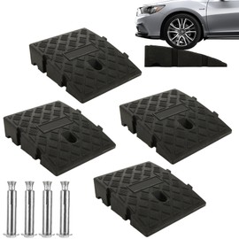 LANIAKEA 4PCS Driveway Curb Ramps 2.75" Rise Height Curb Ramp, Driveway Ramp Car Slope Ramp for Loading Dock Bike Vehicle Warehouse Sidewalk Wheelchair