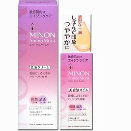 Minon Milk Cream + Oil: Amino Moist Aging Care Milk Cream 3.5 oz (100 g) + Oil 0.7 fl oz (20 ml) (4987107628961 + 4987107628978)