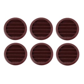 2" Round Plastic Louver Soffit Air Vent Reptile Screen Grille Cover Multiple Colors/Quantities (6, Brown)