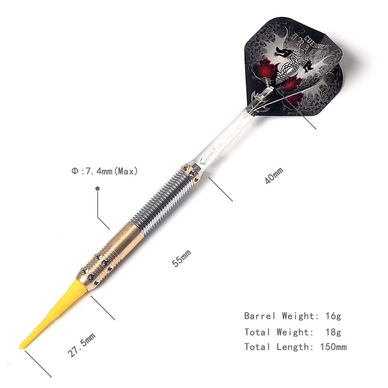 CUESOUL Dragon Deluxe Soft Tip Dart Set, 16g (B1107)