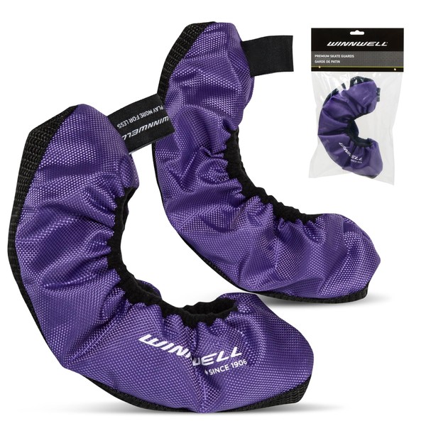 Winnwell Premium Skate Guards (Junior/Medium, Purple) Protective, Cut-Resistant, Water-Resistant Covers