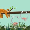 YFN Sloth Earrings, Sterling Silver Sloth Hoop Earrings, Animal Earrings,