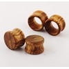 Pair Vintage Brown Natural Wood Double Flared Ear Tunnels Expander