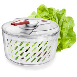 Valore Large Salad Spinner with Lid – Lettuce Washer and Vegetable Dryer – Fruit Cleaner & Serving Bowl – Easy Spin, Quick Brake, BPA-Free