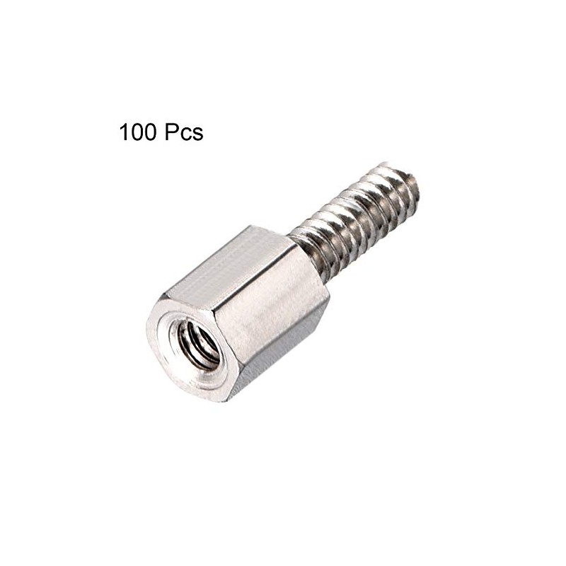 sourcing map 4#-40 5+8mm F/M Brass Hex Standoff Spacer Screws