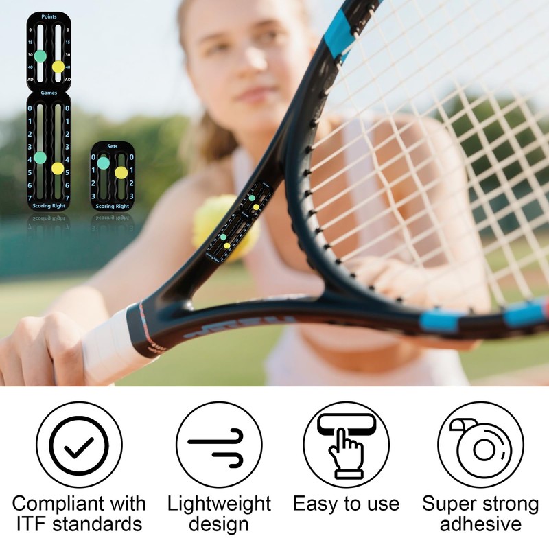 Qaum Portable Tennis Racquet Scoreboard, Easy to Mount Score Board