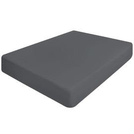 Double Fitted Sheet, Charcoal Microfiber Fitted Sheets Deep Pocket 12 Inch (30 Cm) Corners Elastic No Pillowcases Luxury Bottom Double Bed Sheet Soft & Comfortable Easy Care