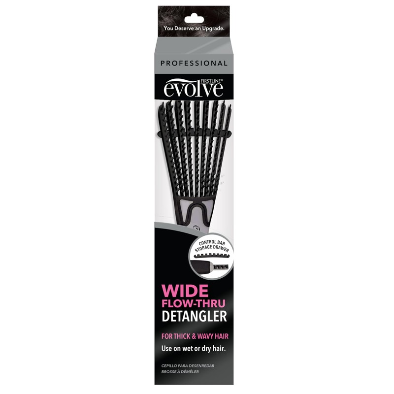 Evolve Wide Flow-Thru Detangler Black