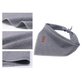 Lionet Paws Dog Bandana for Small Medium Large Dogs, Cat Dog Kerchief Dog Triangle Bibs Scarf for Girl or Boy Grey Lines