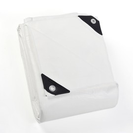 GUARD SHIELD Tarps Heavy Duty Plus+ Waterproof 20x20 Feet White Multi-Purpose Thick Poly Tarp Cover 12mil