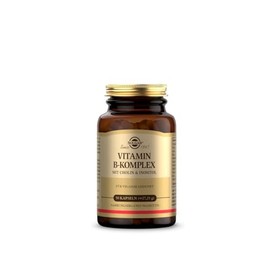 SOLGAR Vitamin B Complex with Choline and Inositol - Vitamins B1, B2, B3, B5, B6, B7, B9, B12 - Support for Energy, Nerves & Mental Strength - 60 Days Supply