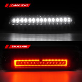 LED 3rd Brake Light for 2007-2010 Ford Explorer Sport Trac, 2004-2008 Ford F150, 2006-2008 Lincoln Mark LT, Third Center High Mount Stop Lamp (Chrome Housing + Smoke Lens) 7L3Z13A613B