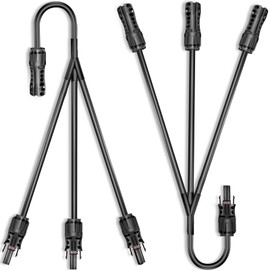Feotech Solar Connectors Y Branch Parallel Adapter Cable Wire Plug Tool Kit for Solar Panel Solar Y Branch Connectors 1 to 3 (M/FFF+F/MMM