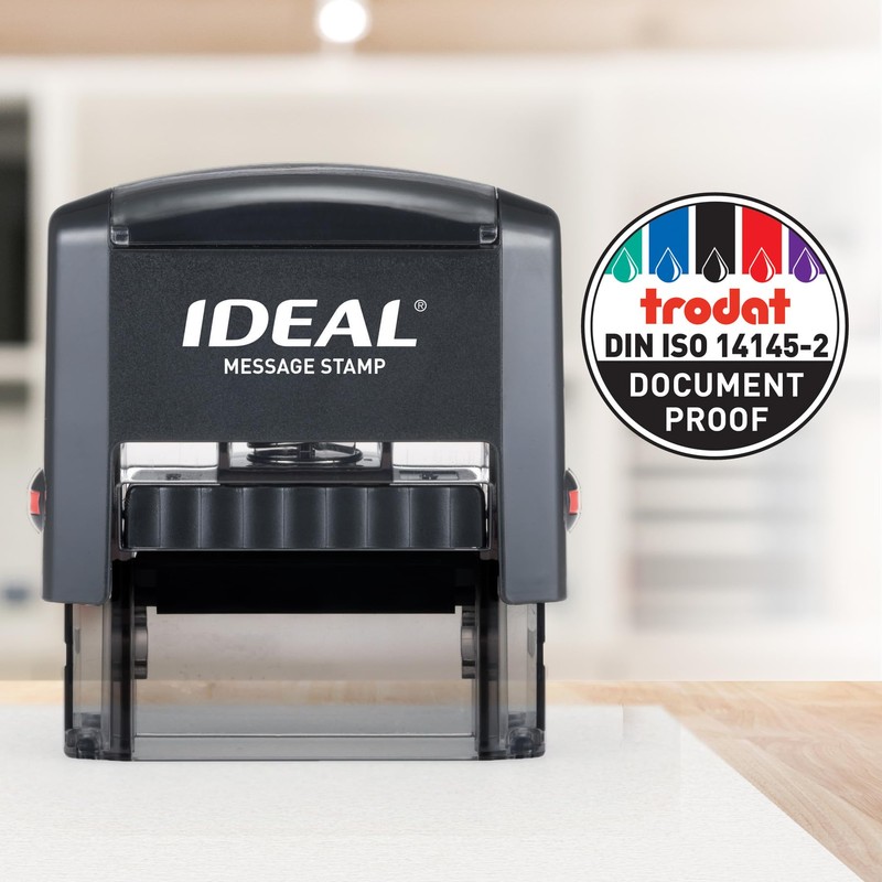 IDEAL Self Inking Stamp – Copy – Red Ink, Impression