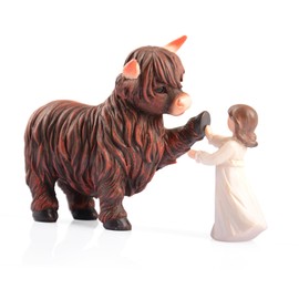 Rodeo windㅤ Highland Cow Decor Highland Cow Figurine Scottish Highland Cow Lifelike Highland Cow Statue Ornament Gifts for Cow Lover Cow Decoration Bathroom Office Nursery Desk