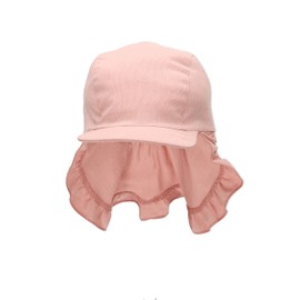 Sterntaler Girls' Peaked Cap with Neck Protection Wave Sun Hat, Pale Pink
