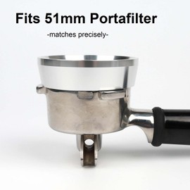 Coffee Dosing Ring 51 mm | Magnetic Dosing Funnel for Delonghi Portafilter 51 mm | Sits On The Outside of The Porta Filter | Silver